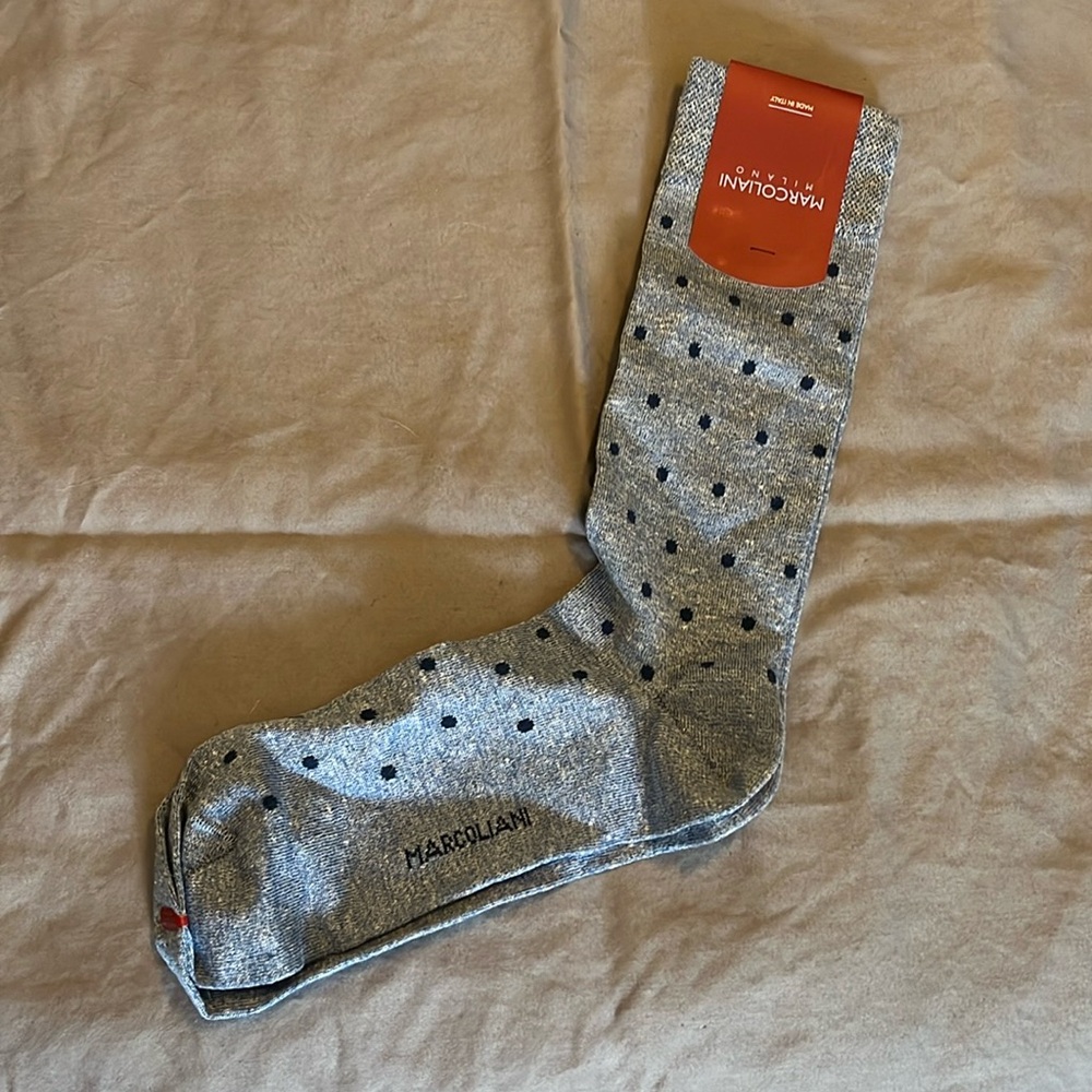 Marcelino Milano Italian Socks - Light Blue/Navy